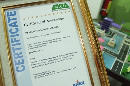 Gamatechno resmi raih ISO 9001:2015